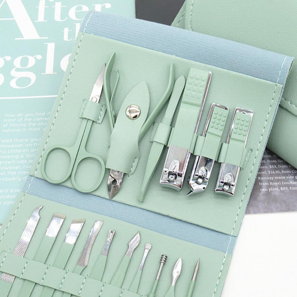16-Piece Premium Stainless Steel Nail Care Set for Hands