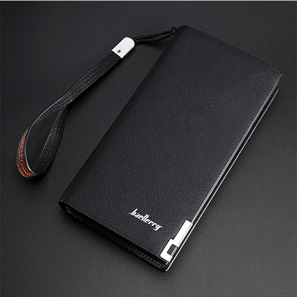 Balenberry Premium Long Wallet Men and Women – 12 Card Slots, Dual Cash Pockets Black